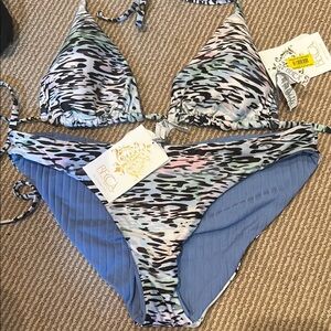 BECCA Multicolor Animal Print Bikini